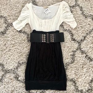 NWT Ruched Belted Mini Dress